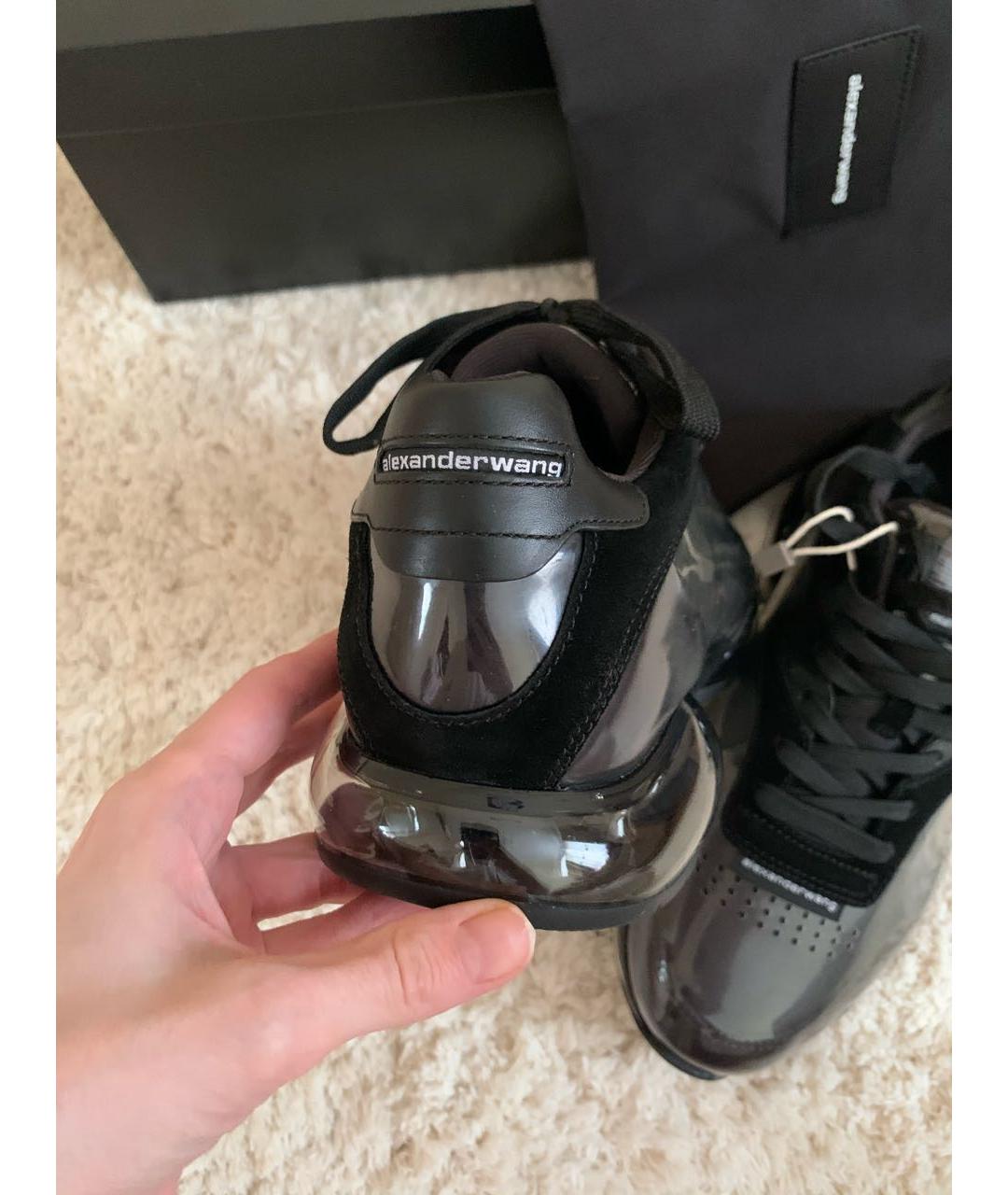 ALEXANDER WANG Черные кожаные кроссовки, фото 5