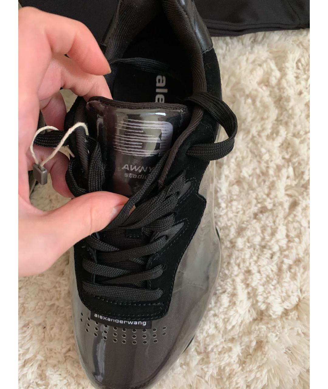 ALEXANDER WANG Черные кожаные кроссовки, фото 4