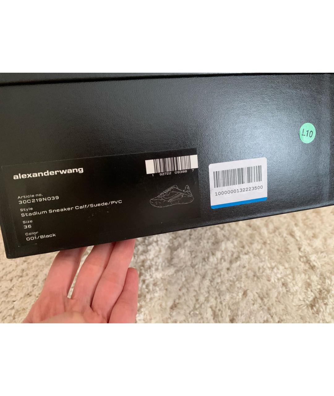 ALEXANDER WANG Черные кожаные кроссовки, фото 7