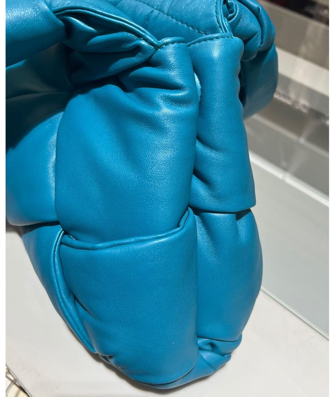 BOTTEGA VENETA Бирюзовая кожаная сумка с короткими ручками, фото 4
