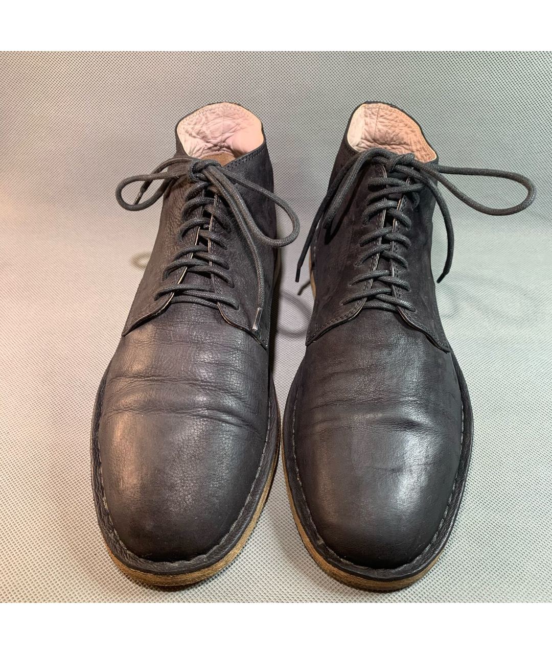 ANN DEMEULEMEESTER Черные кожаные низкие ботинки, фото 2