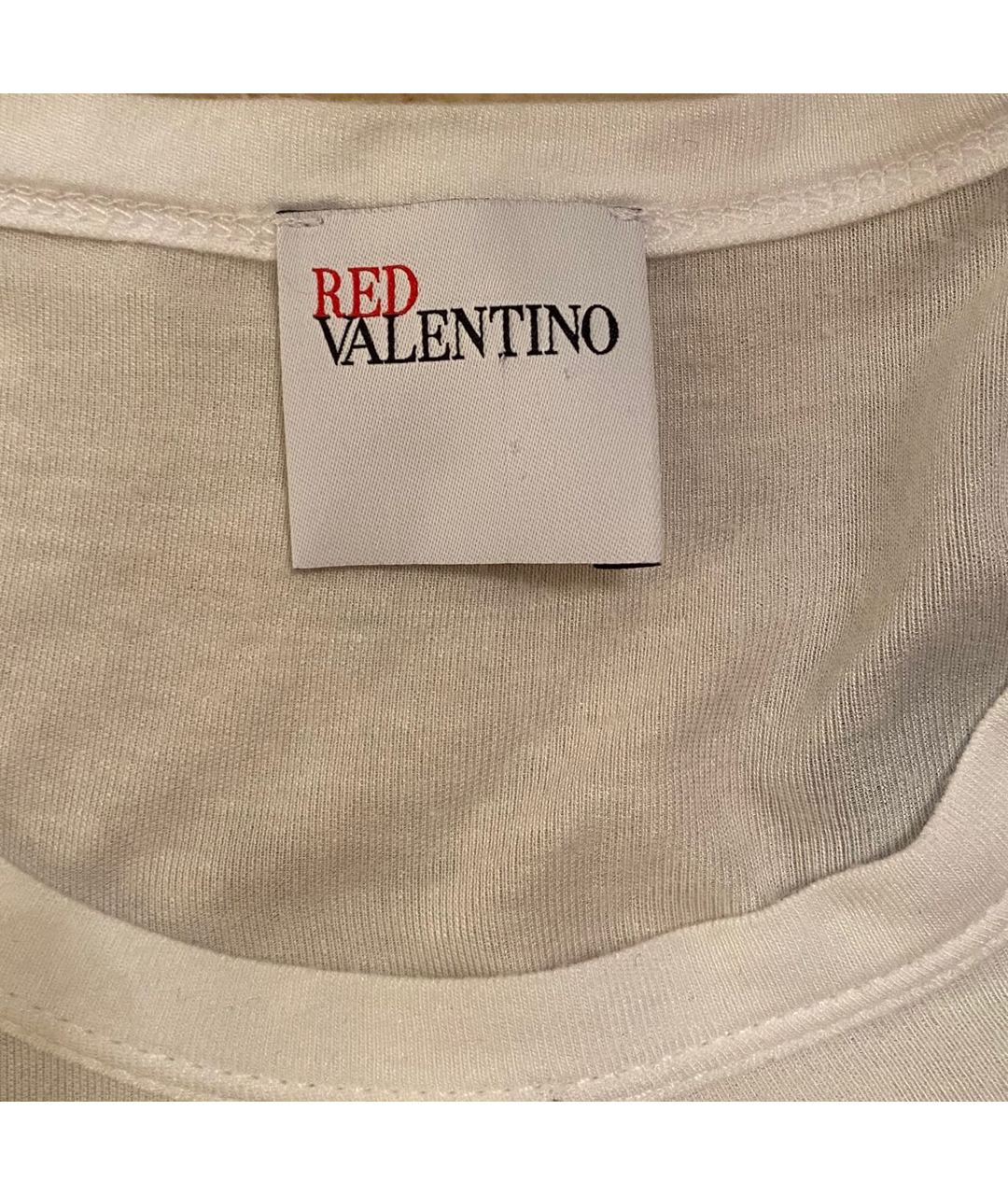 RED VALENTINO Белая хлопковая футболка, фото 3