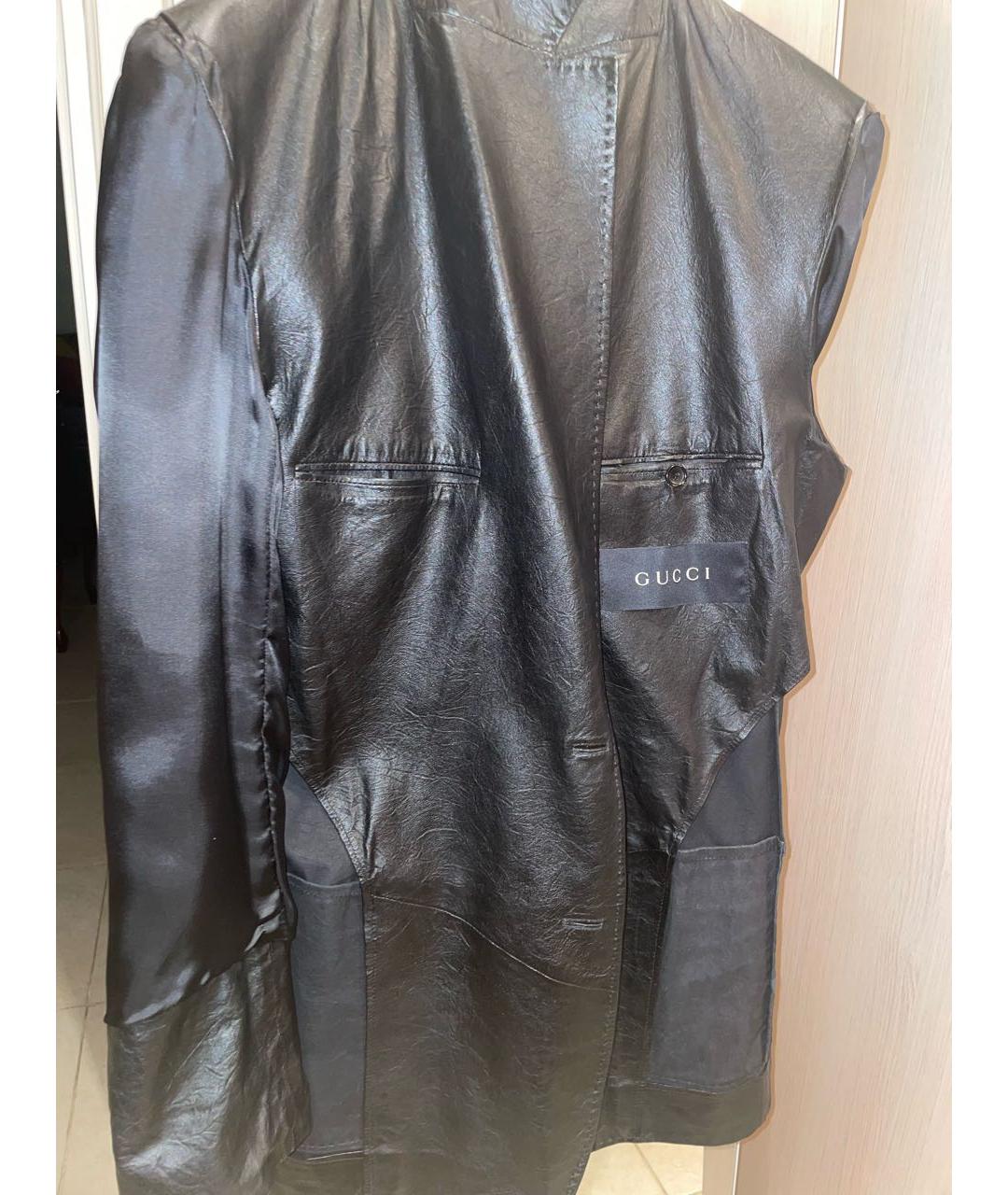 GUCCI Черный кожаный пиджак, фото 3