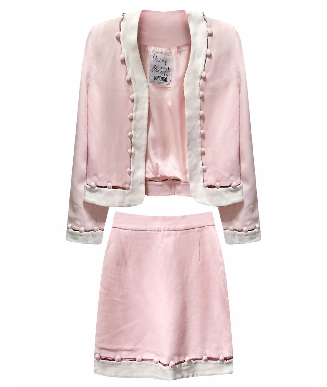 MOSCHINO Розовый ацетатный костюм с юбками, фото 1