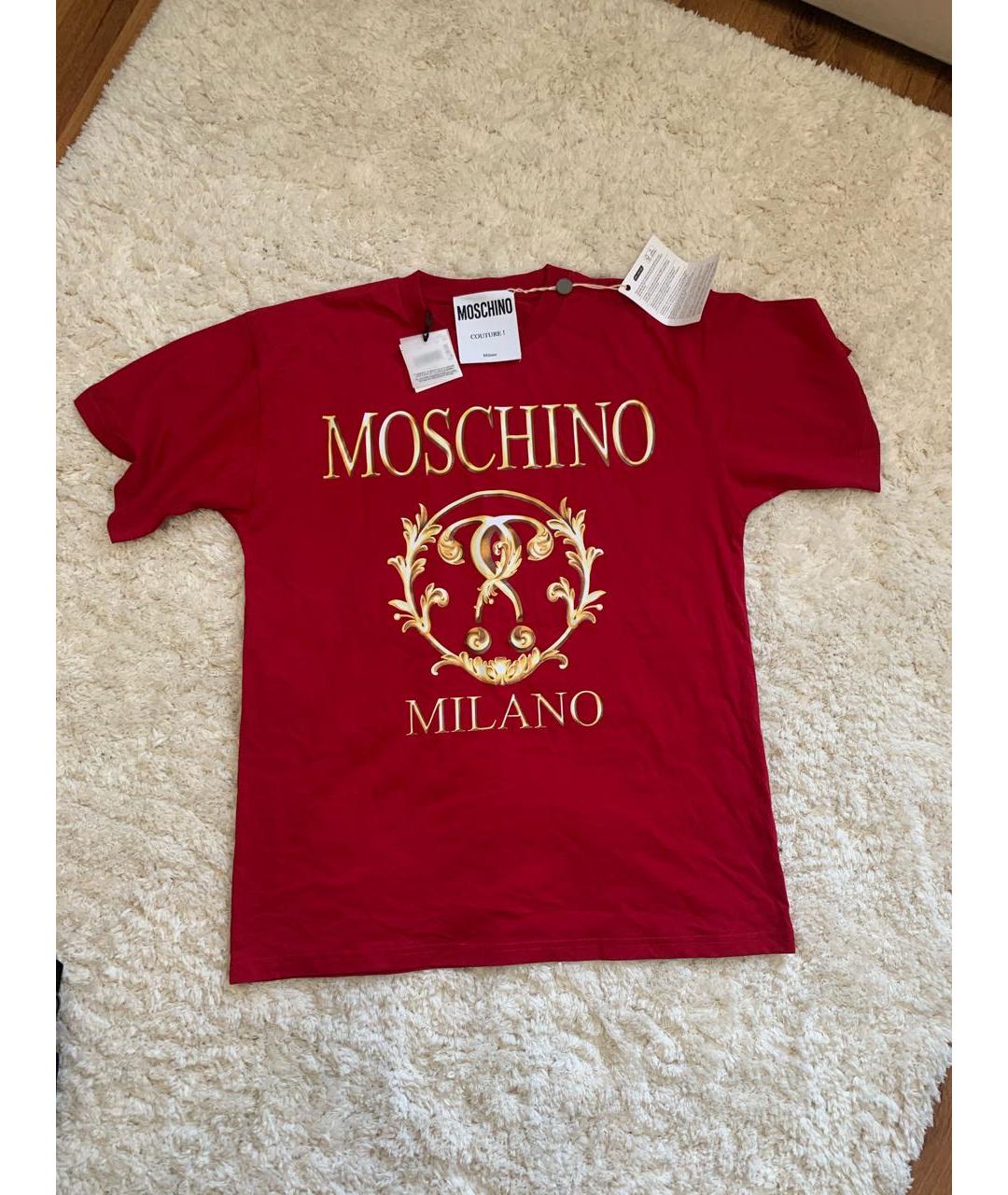 MOSCHINO Красная хлопковая футболка, фото 6