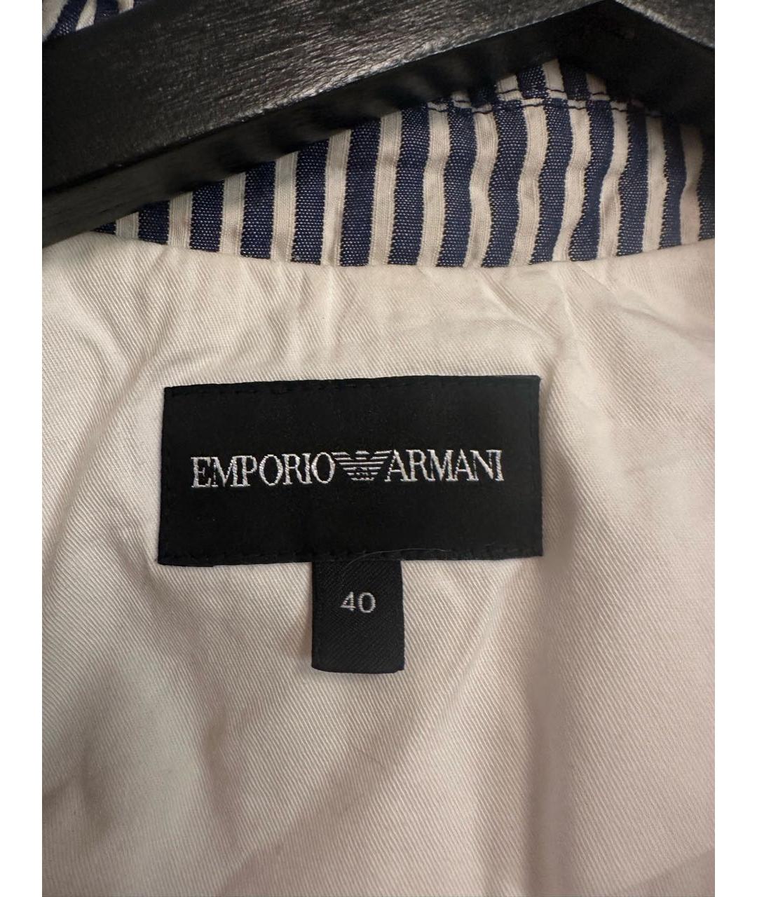 EMPORIO ARMANI Белый хлопковый жакет/пиджак, фото 3