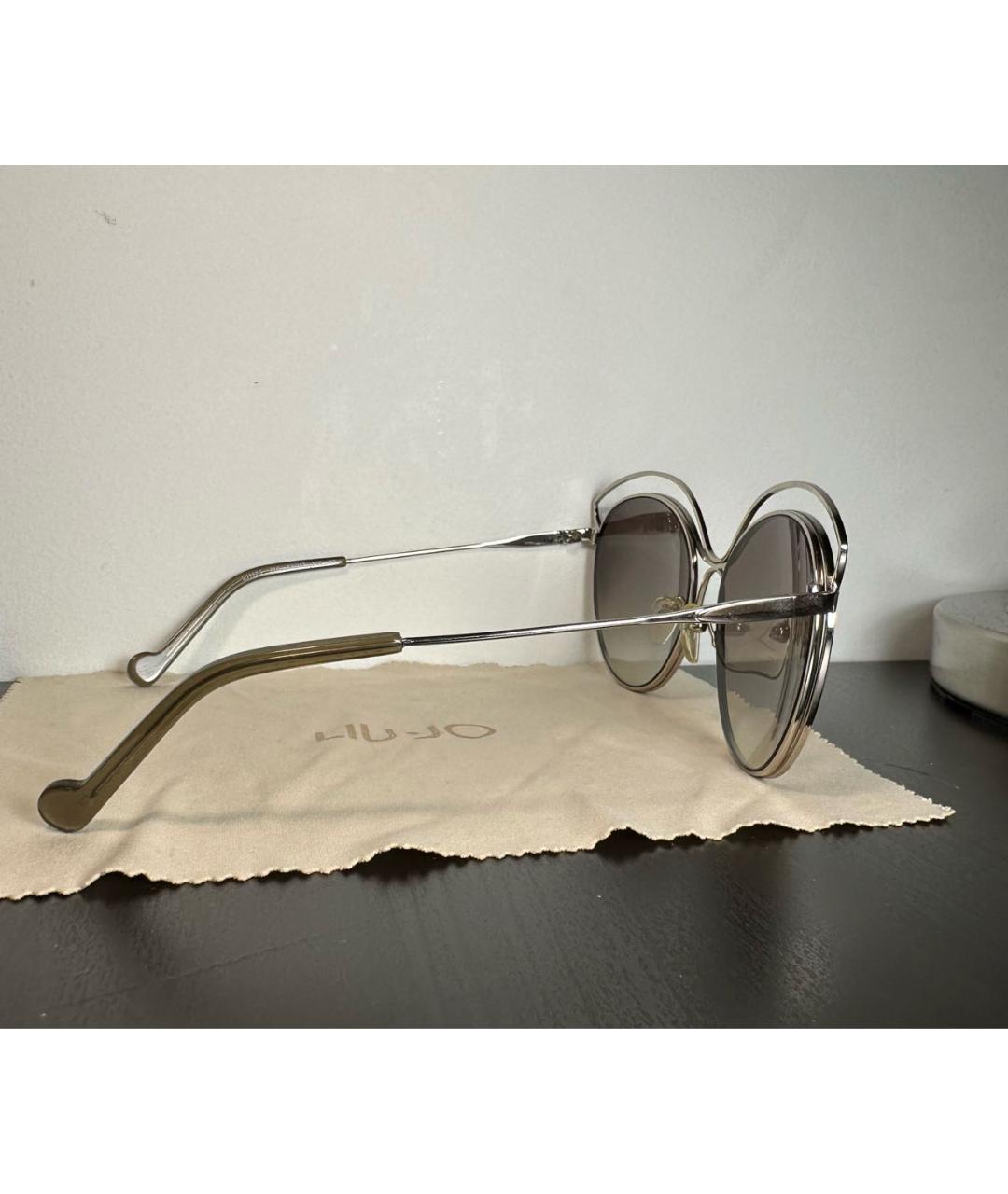 LIU JO Серебряные металлические солнцезащитные очки, фото 2