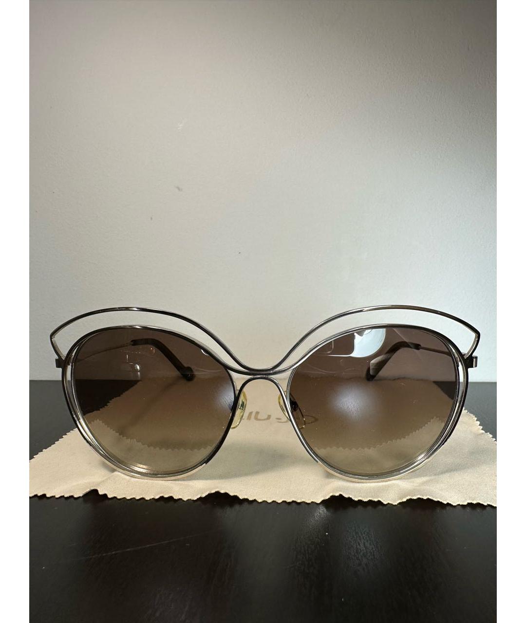 LIU JO Серебряные металлические солнцезащитные очки, фото 8