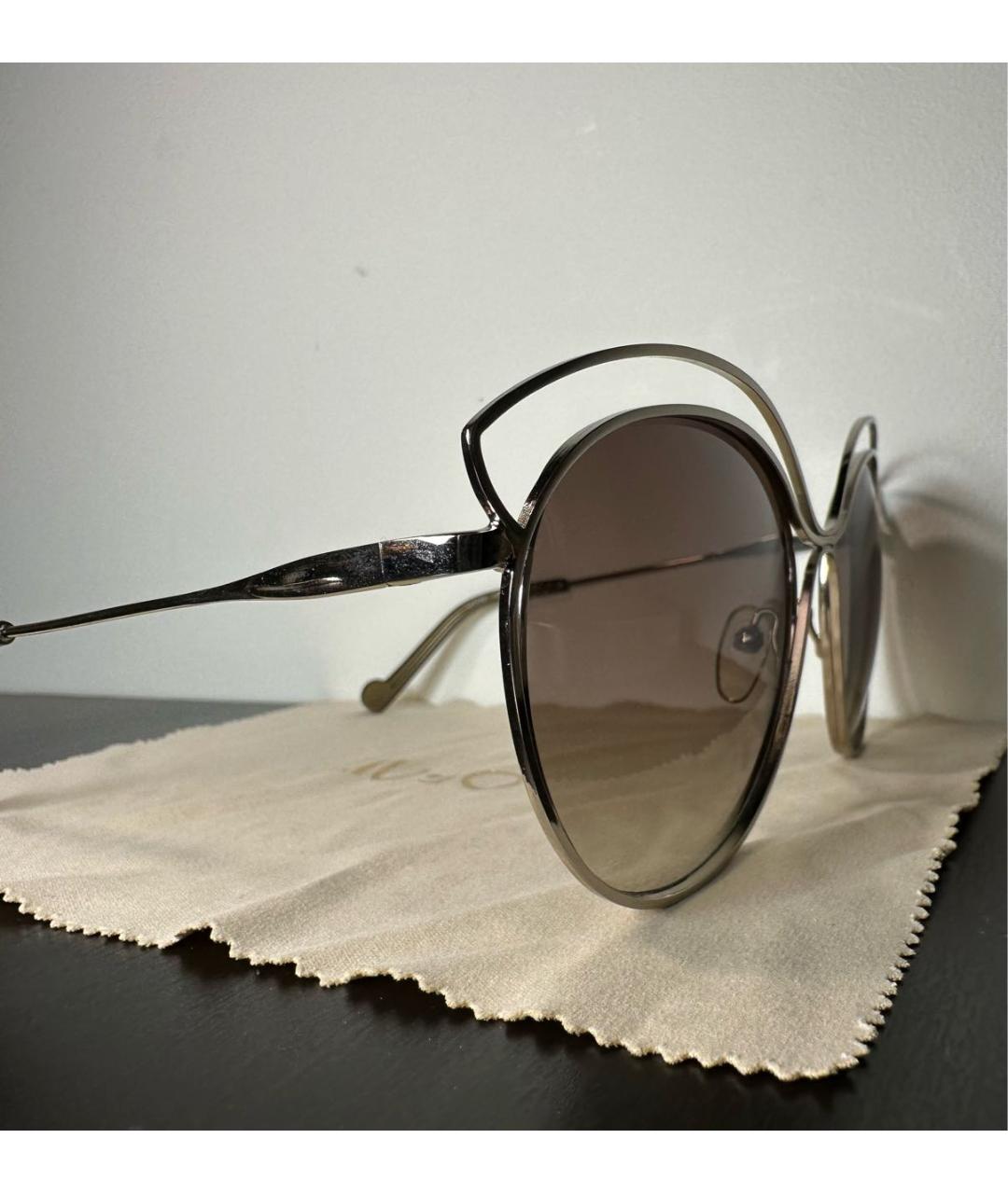 LIU JO Серебряные металлические солнцезащитные очки, фото 3