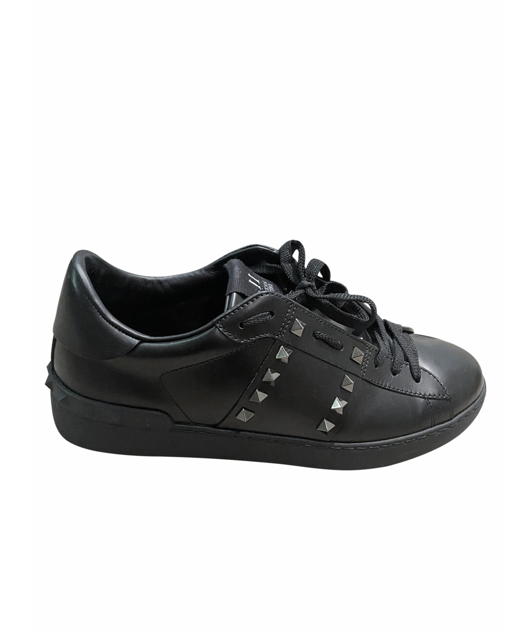 VALENTINO Черные кожаные кроссовки, фото 1