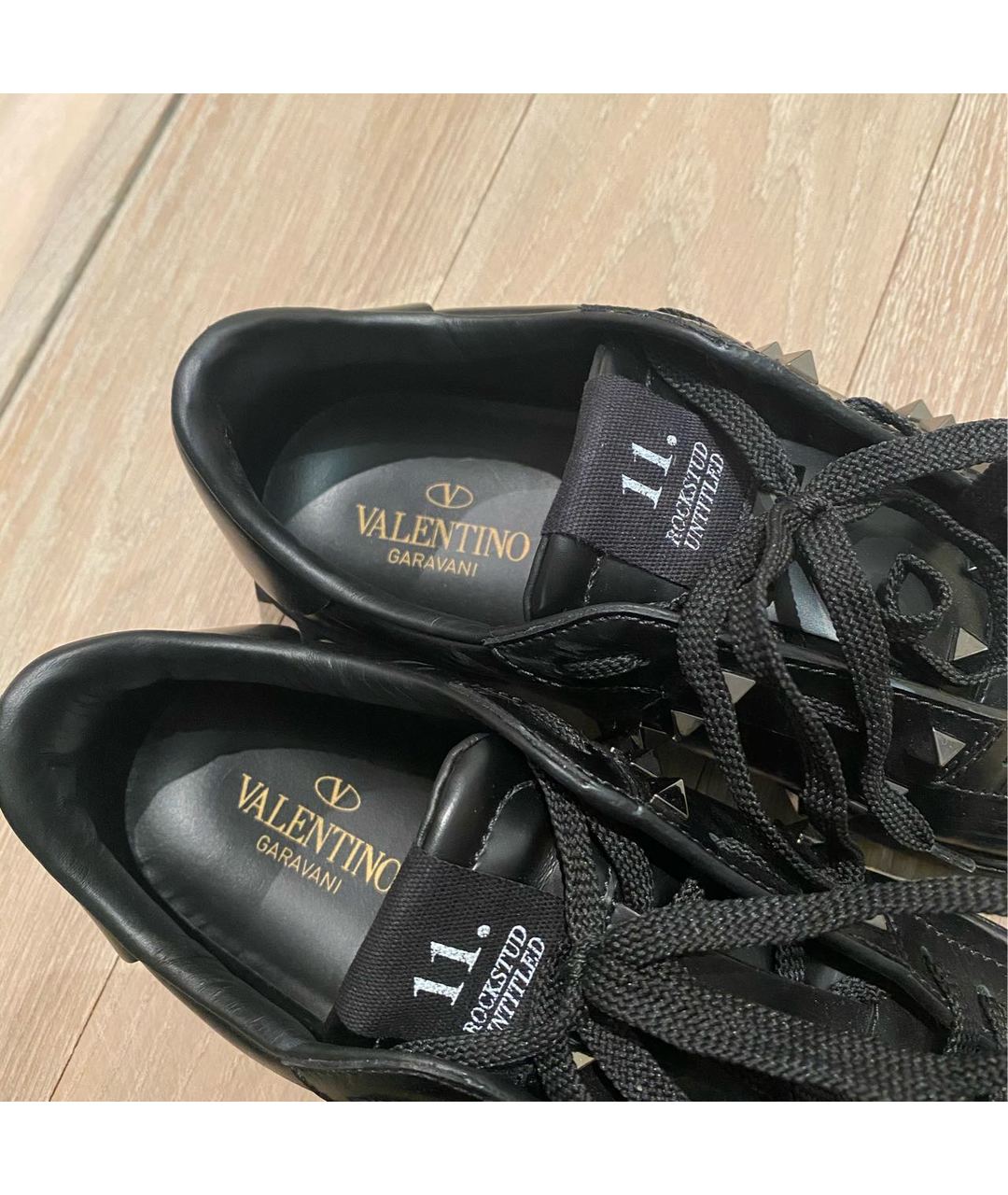 VALENTINO Черные кожаные кроссовки, фото 4