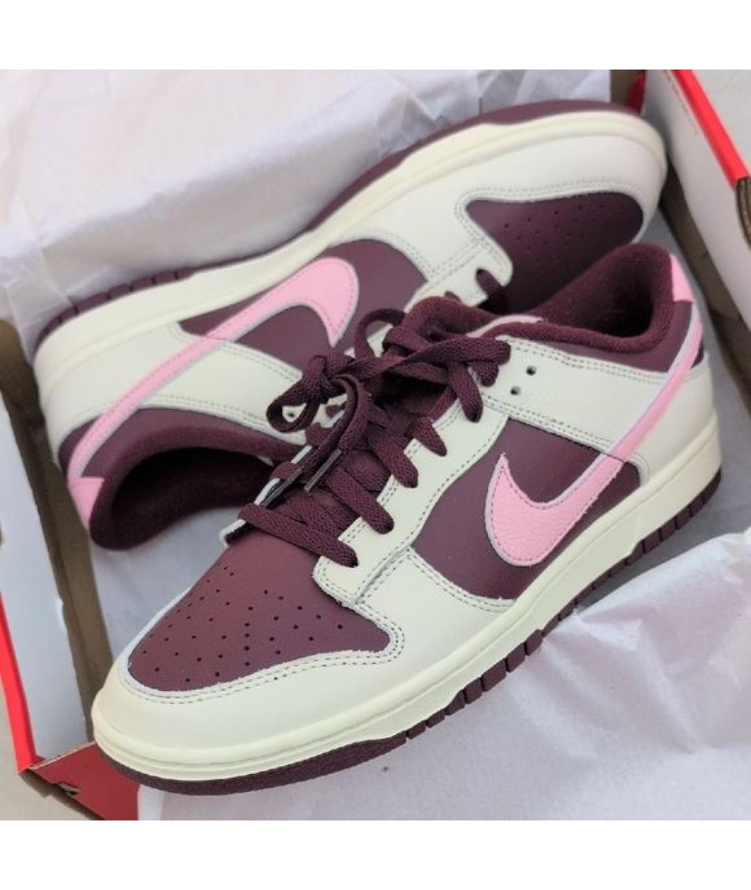 NIKE Бордовые кожаные кроссовки, фото 5