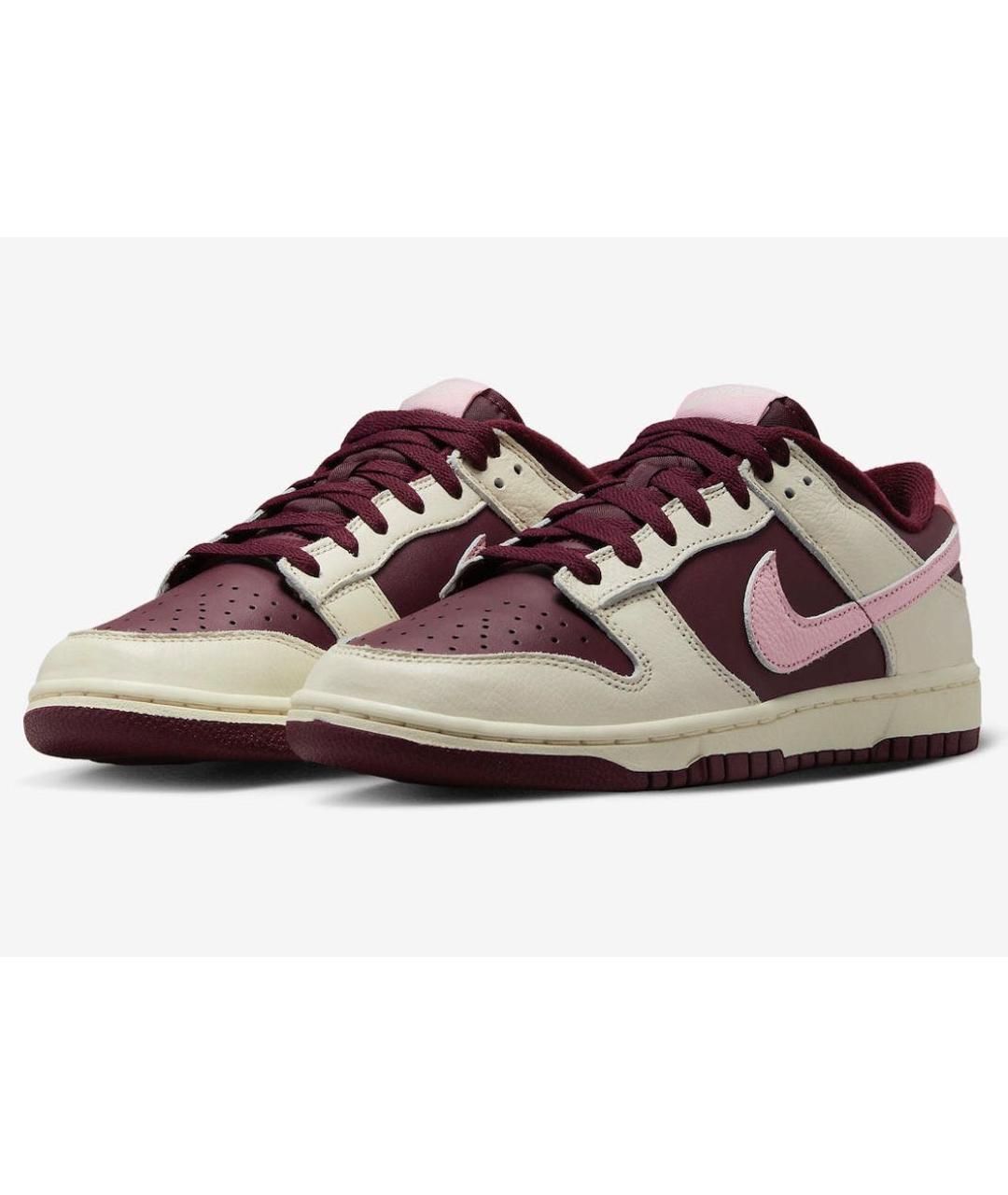 NIKE Бордовые кожаные низкие кроссовки / кеды, фото 2