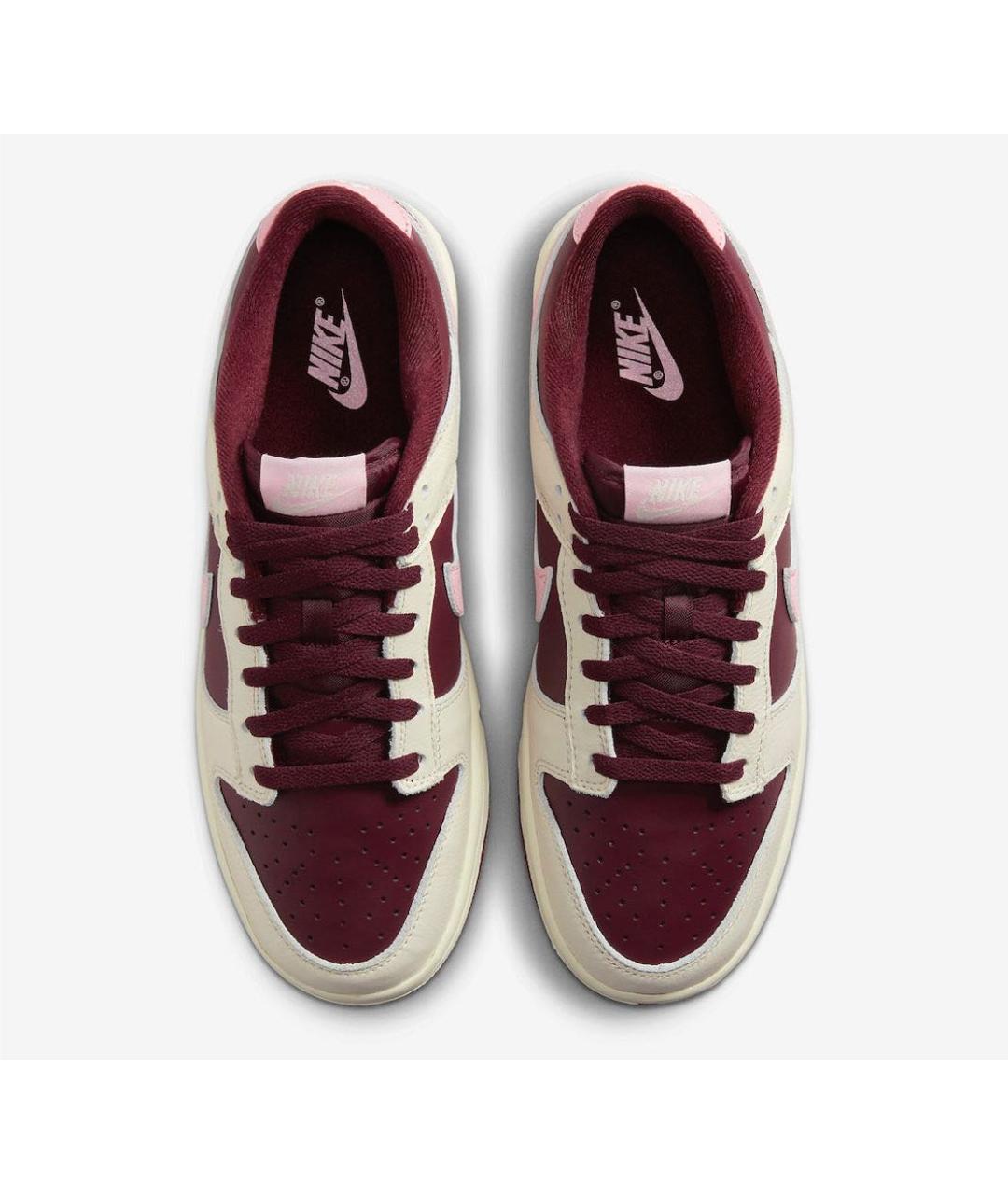 NIKE Бордовые кожаные низкие кроссовки / кеды, фото 3