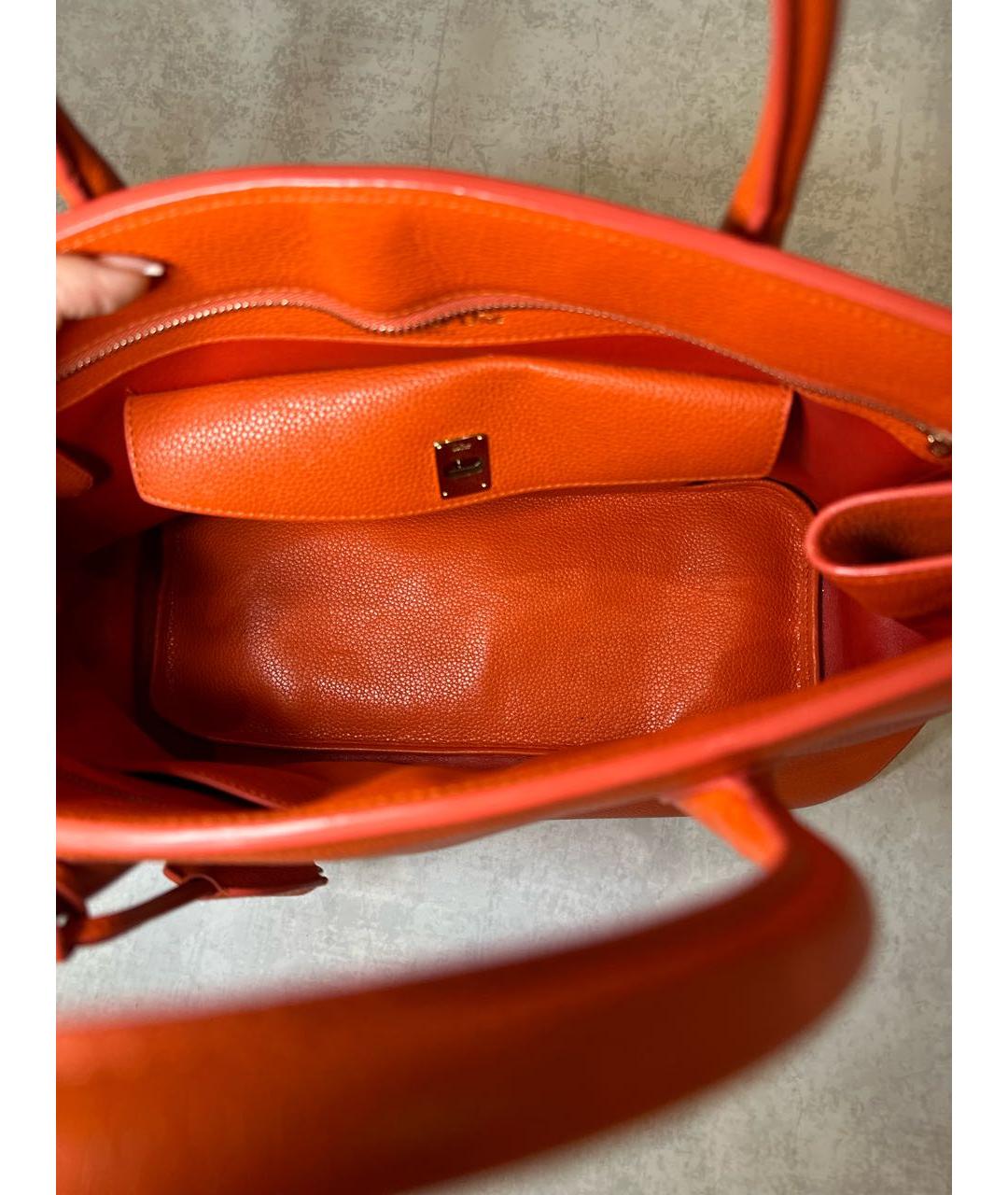 CHRISTIAN DIOR PRE-OWNED Оранжевая кожаная сумка с короткими ручками, фото 4