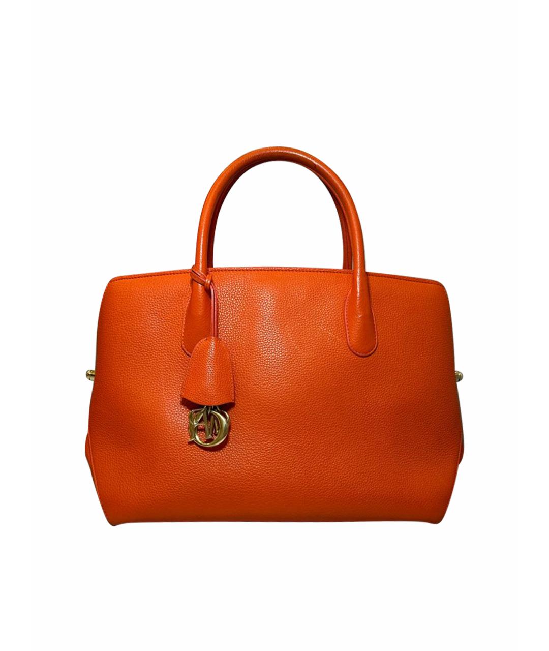 CHRISTIAN DIOR PRE-OWNED Оранжевая кожаная сумка с короткими ручками, фото 1