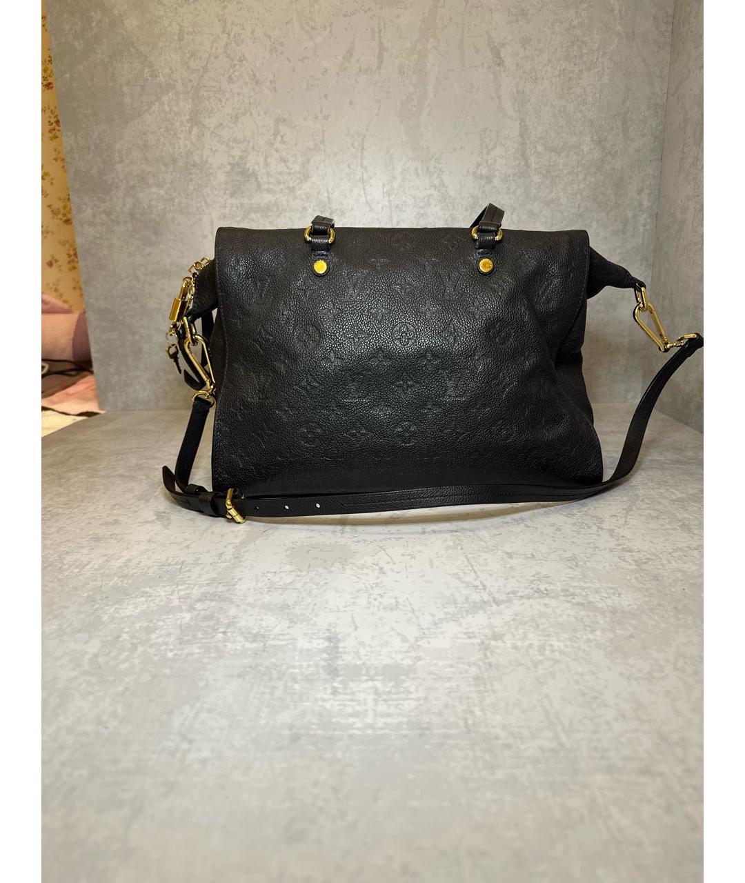 LOUIS VUITTON PRE-OWNED Темно-синяя кожаная сумка тоут, фото 3