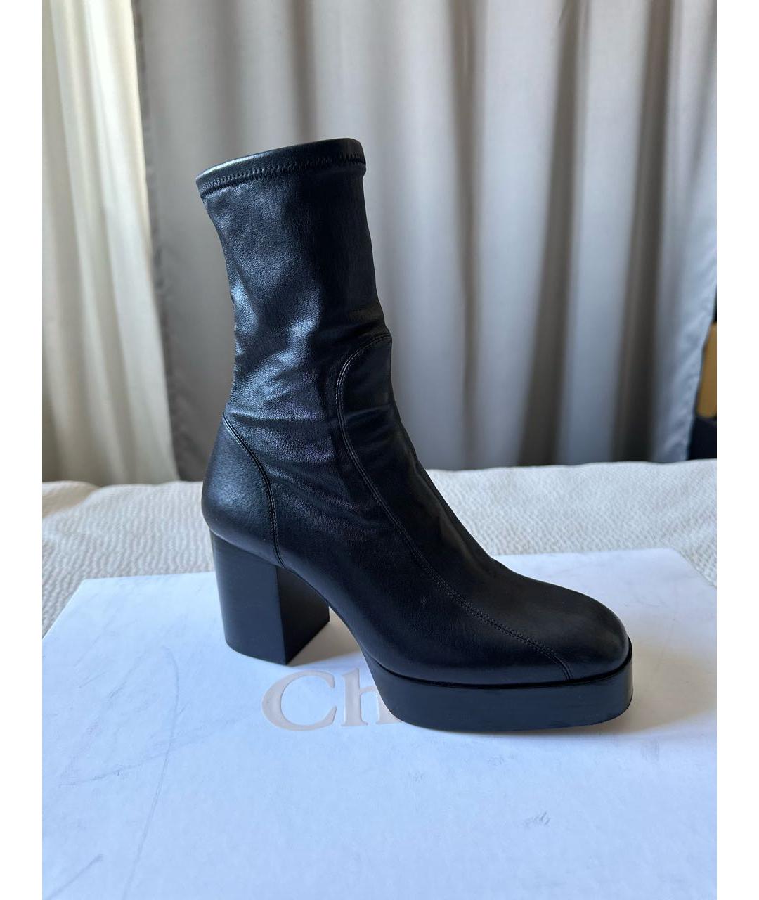 CHLOE Черные кожаные ботинки, фото 6