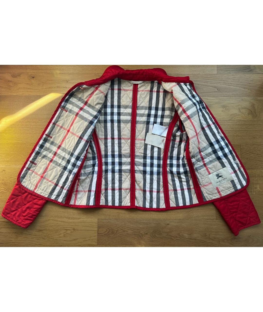 BURBERRY Красная полиэстеровая куртка, фото 5