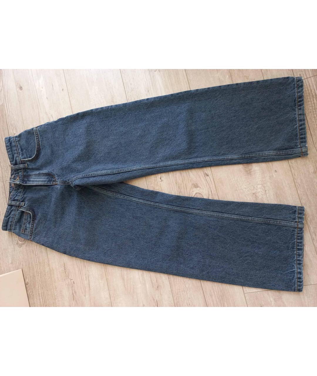 12 STOREEZ Синие хлопковые прямые джинсы, фото 4