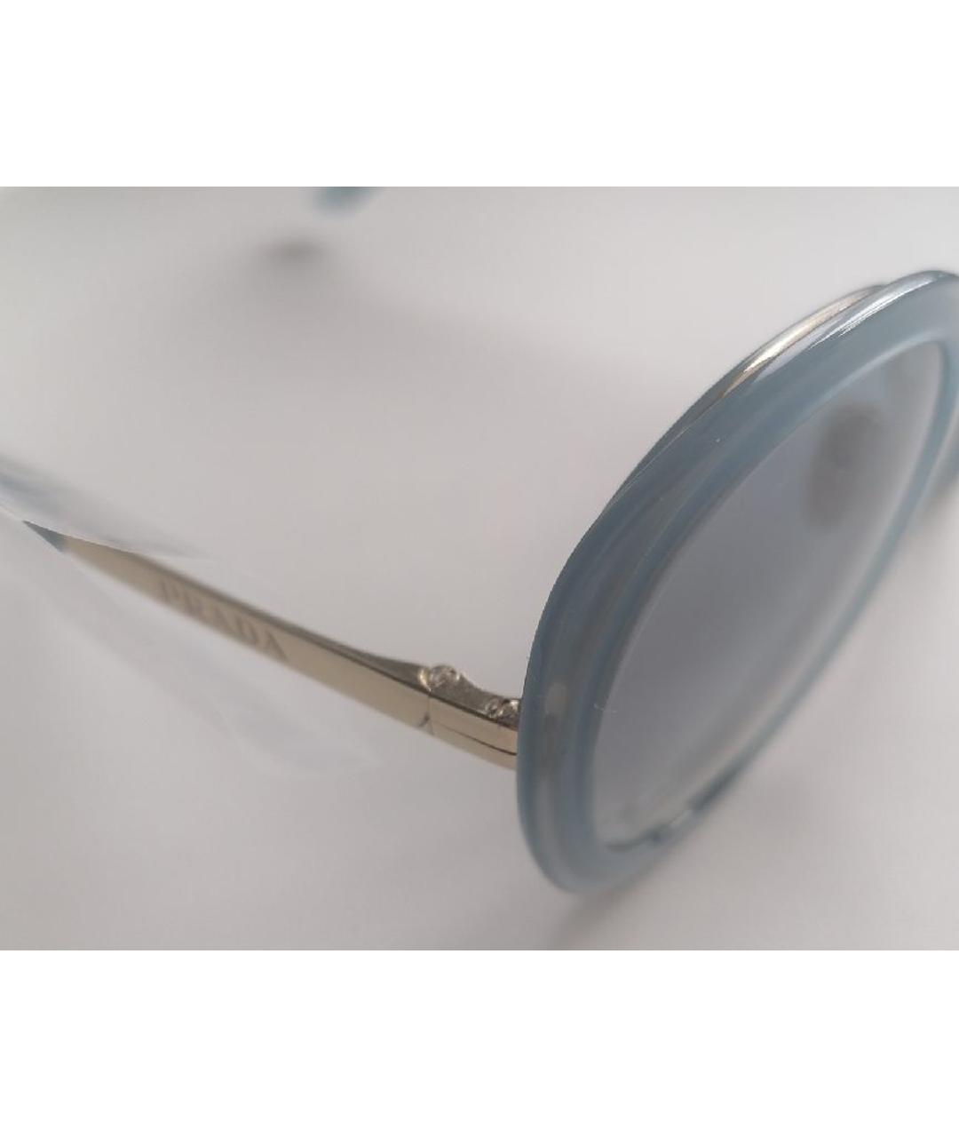 PRADA Бирюзовые металлические солнцезащитные очки, фото 3