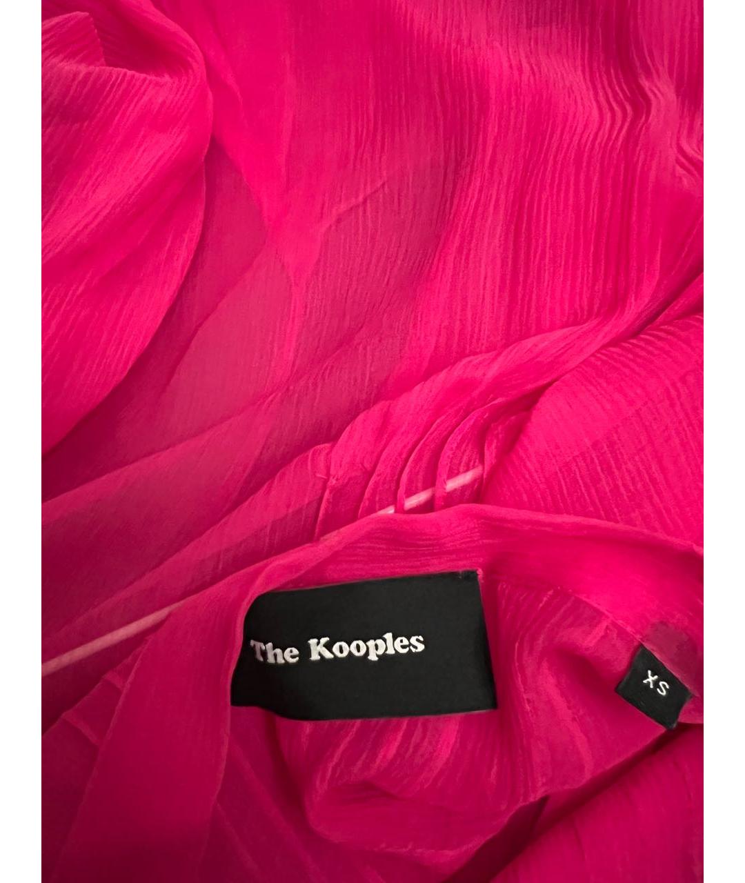 THE KOOPLES Фуксия шелковое коктейльное платье, фото 3