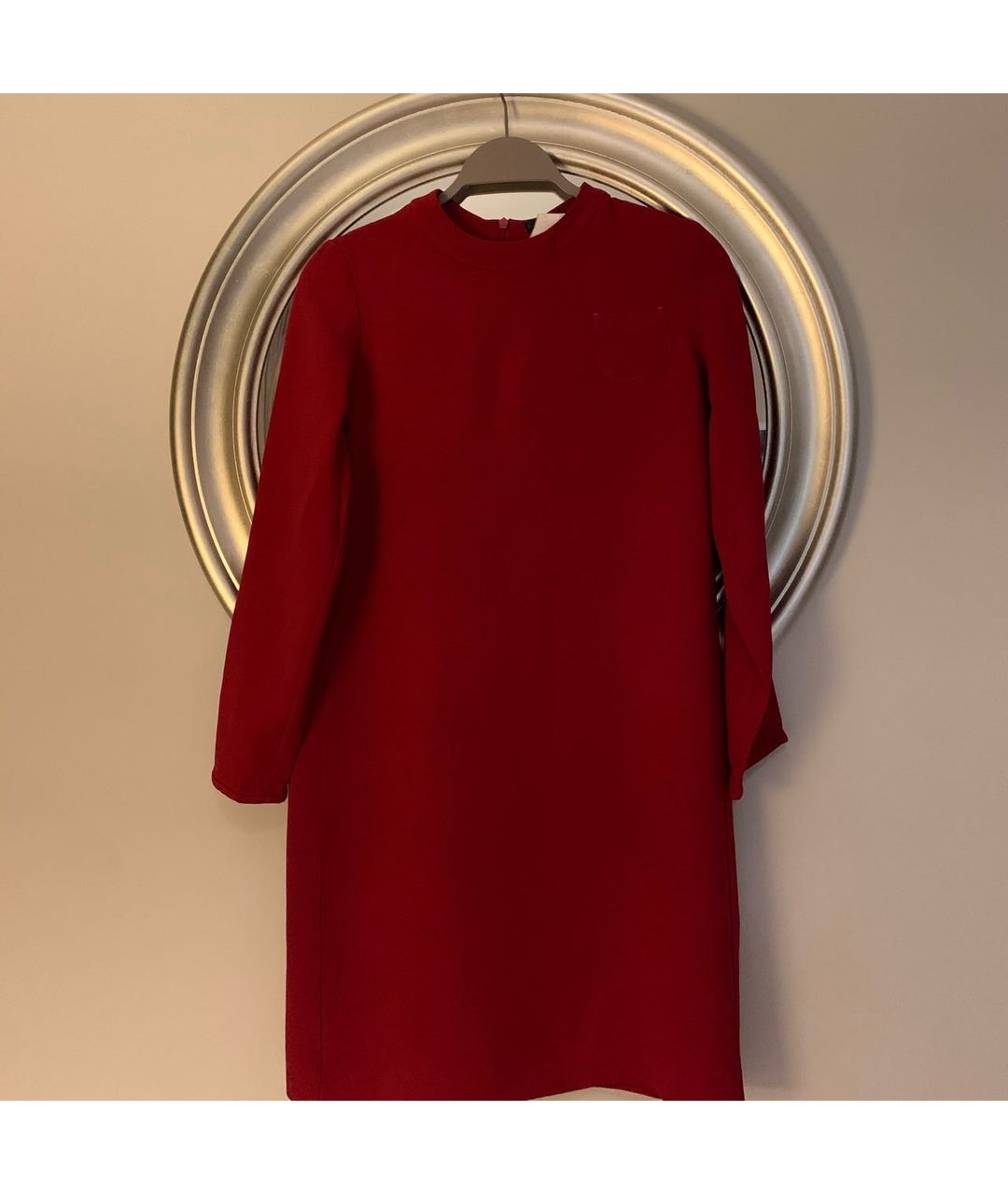 'S MAX MARA Красное вискозное повседневное платье, фото 5