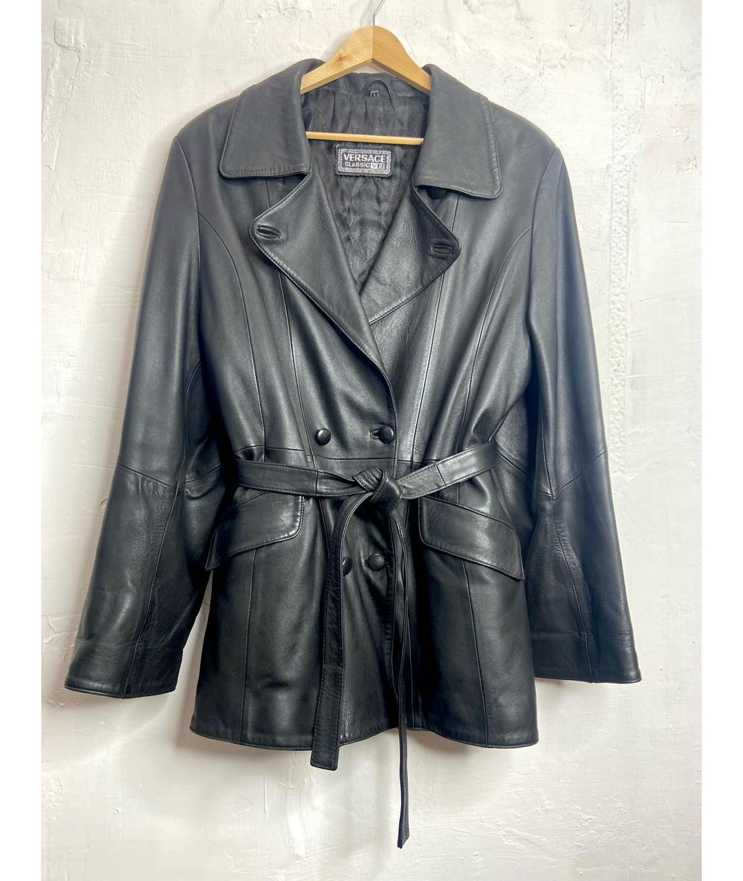 VERSACE VINTAGE Черная кожаная куртка, фото 9