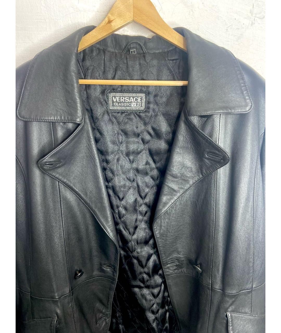 VERSACE VINTAGE Черная кожаная куртка, фото 8