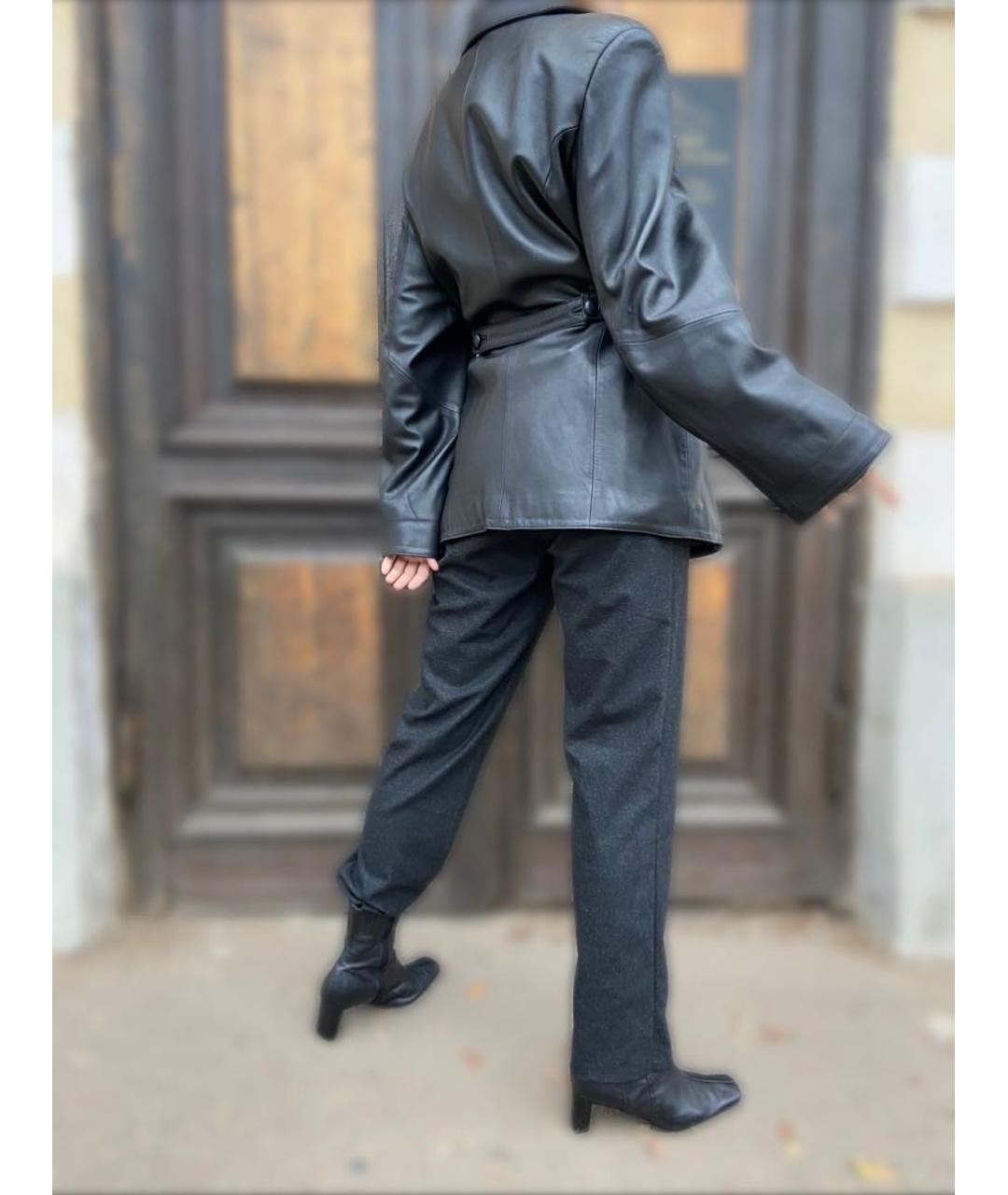 VERSACE VINTAGE Черная кожаная куртка, фото 5
