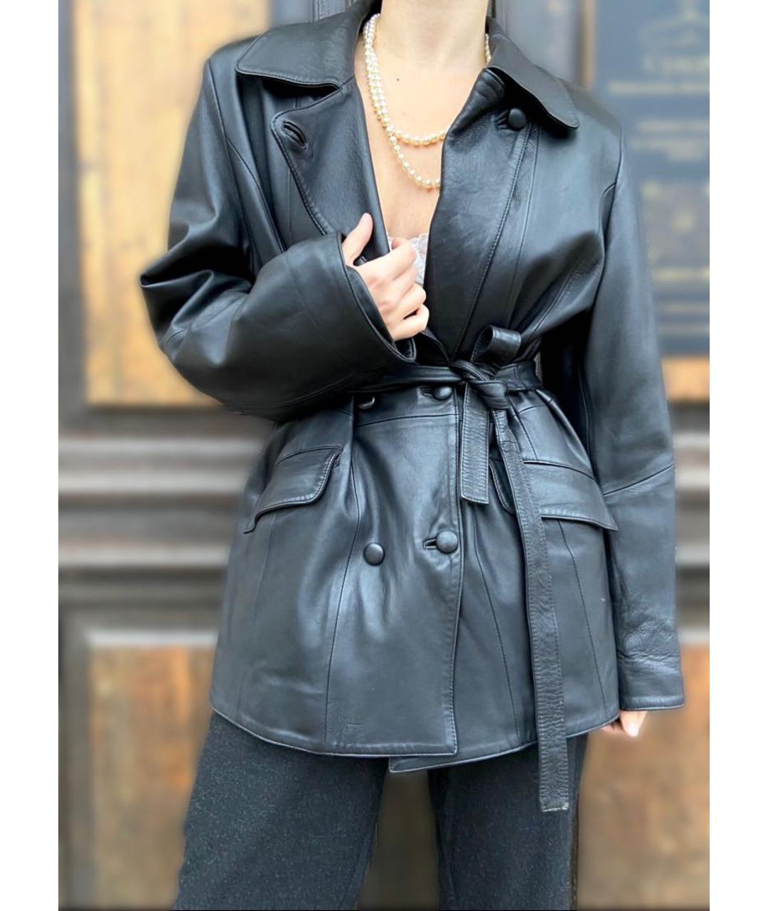VERSACE VINTAGE Черная кожаная куртка, фото 3