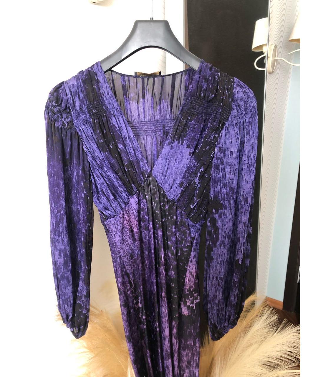 ROBERTO CAVALLI Фиолетовое полиамидовое вечернее платье, фото 3