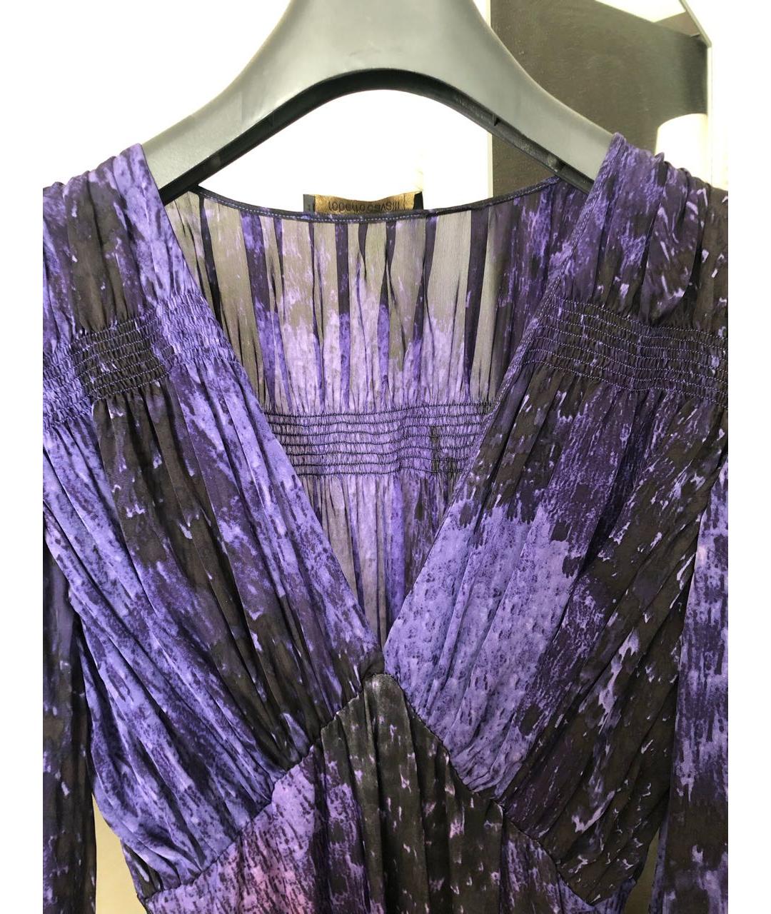 ROBERTO CAVALLI Фиолетовое полиамидовое вечернее платье, фото 4