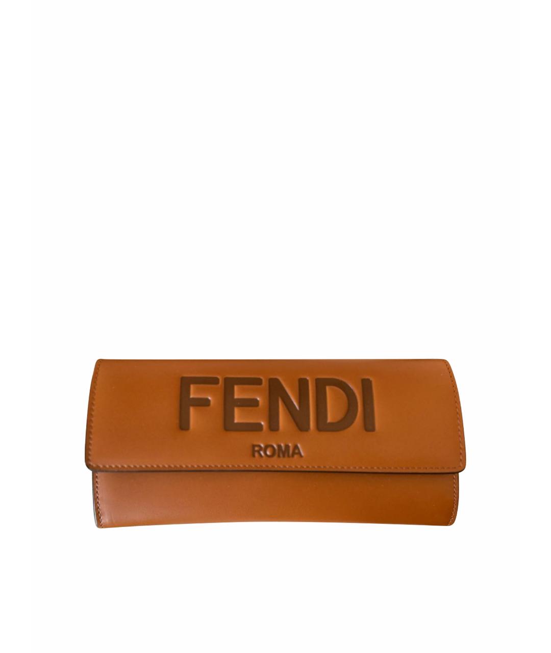 FENDI Коричневый кожаный кошелек, фото 1