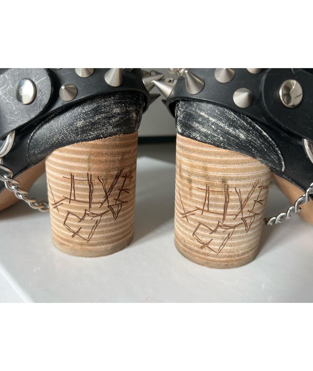 MAISON MARGIELA Черные кожаные ботильоны, фото 5