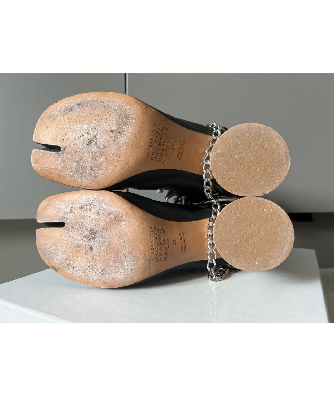 MAISON MARGIELA Черные кожаные ботильоны, фото 6