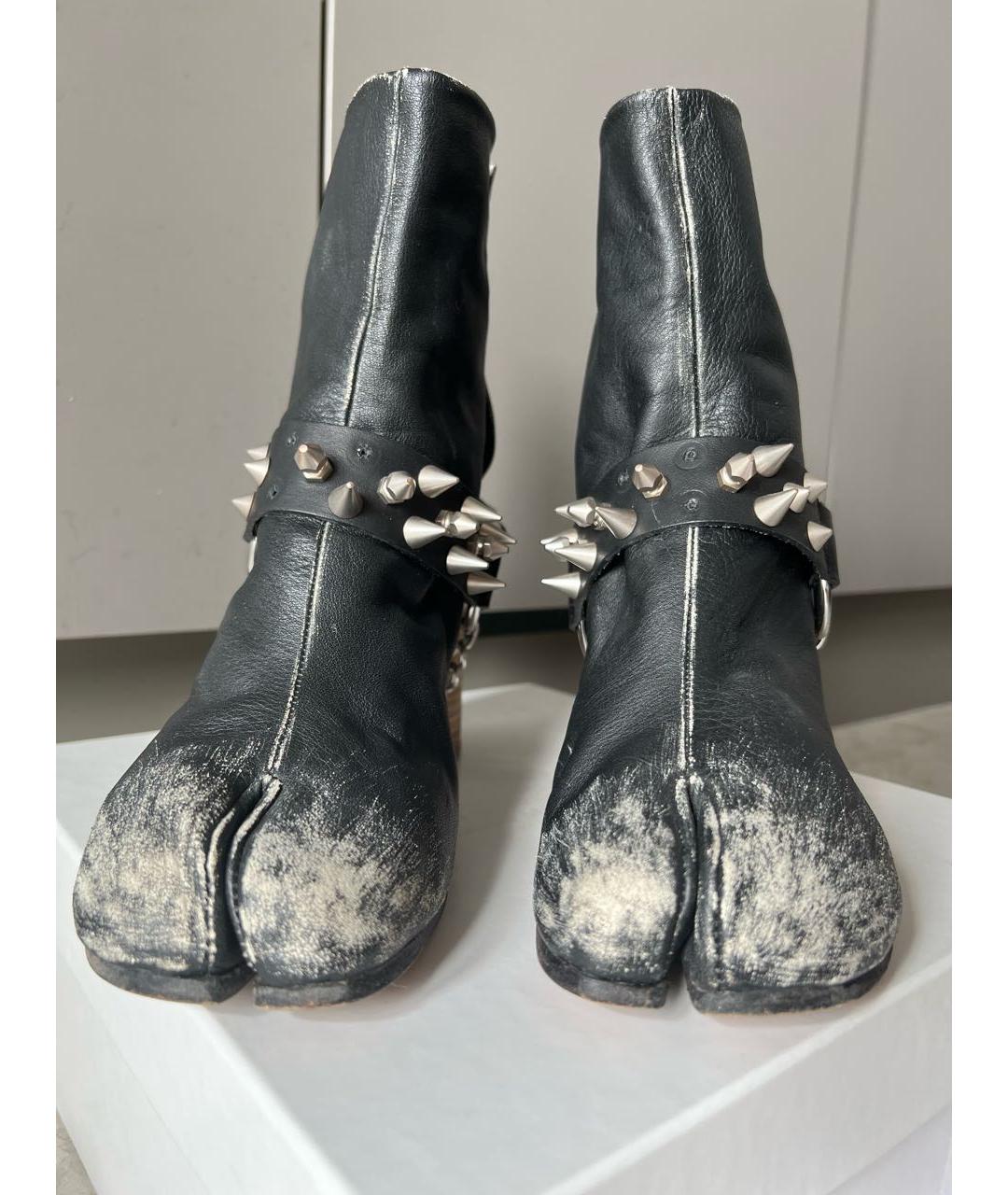 MAISON MARGIELA Черные кожаные ботильоны, фото 4