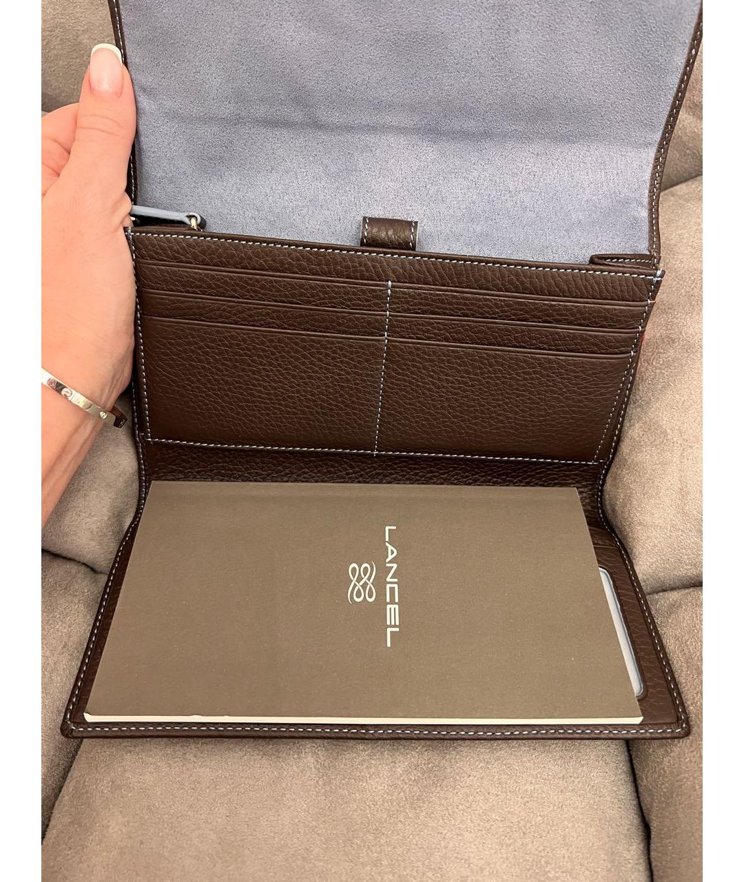 LANCEL Коричневый кожаный кошелек, фото 6