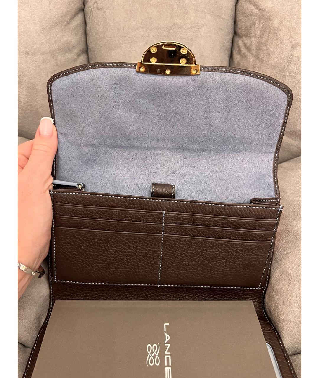 LANCEL Коричневый кожаный кошелек, фото 5