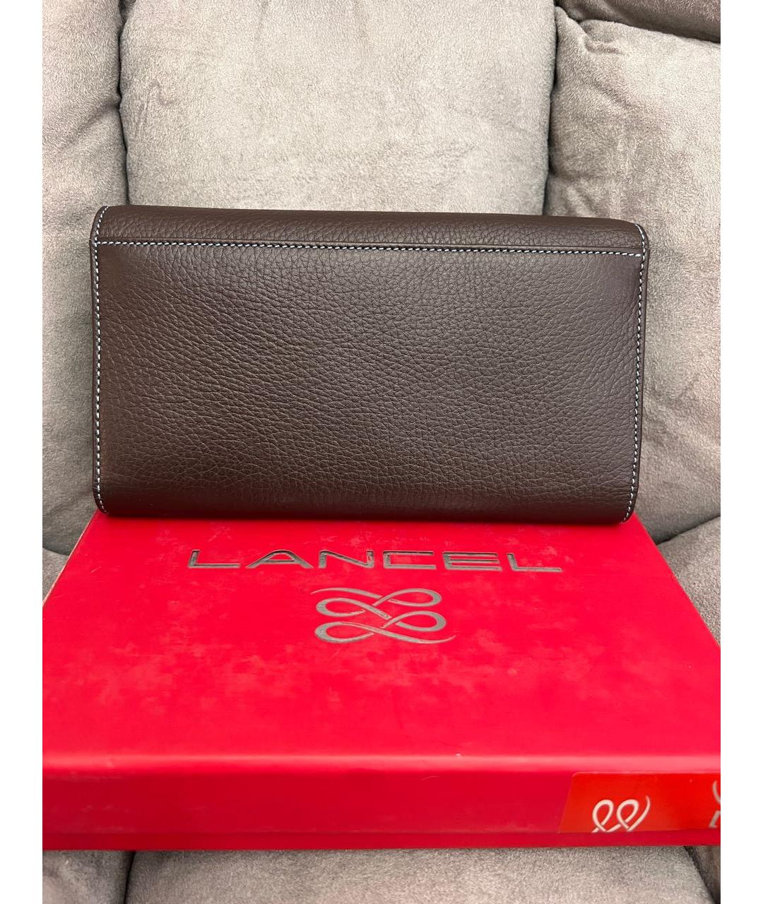 LANCEL Коричневый кожаный кошелек, фото 2