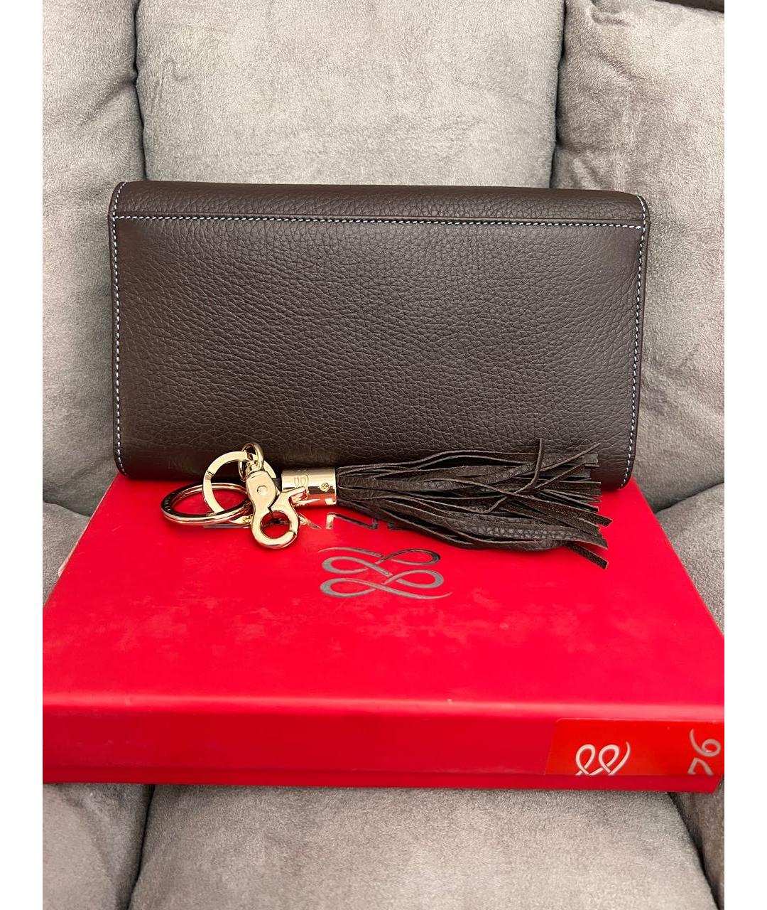 LANCEL Коричневый кожаный кошелек, фото 3