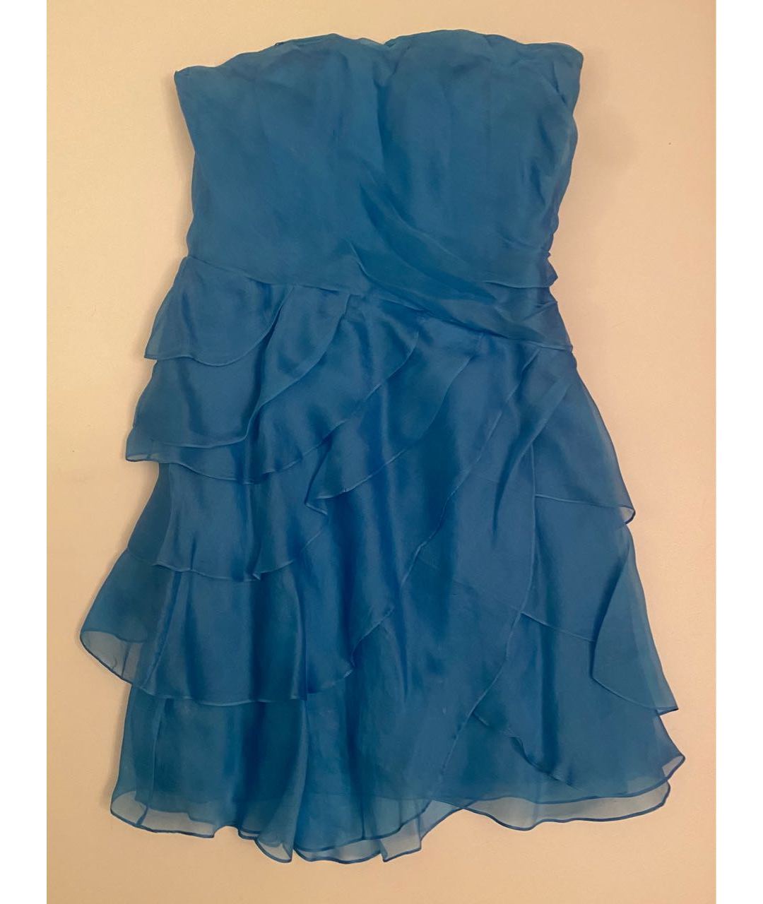 RALPH LAUREN Синее шелковое вечернее платье, фото 9