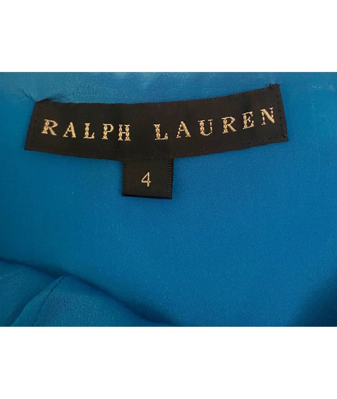 RALPH LAUREN Синее шелковое вечернее платье, фото 3