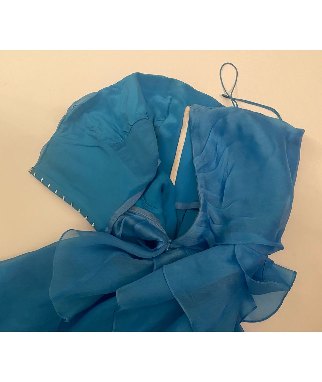 RALPH LAUREN Синее шелковое вечернее платье, фото 5