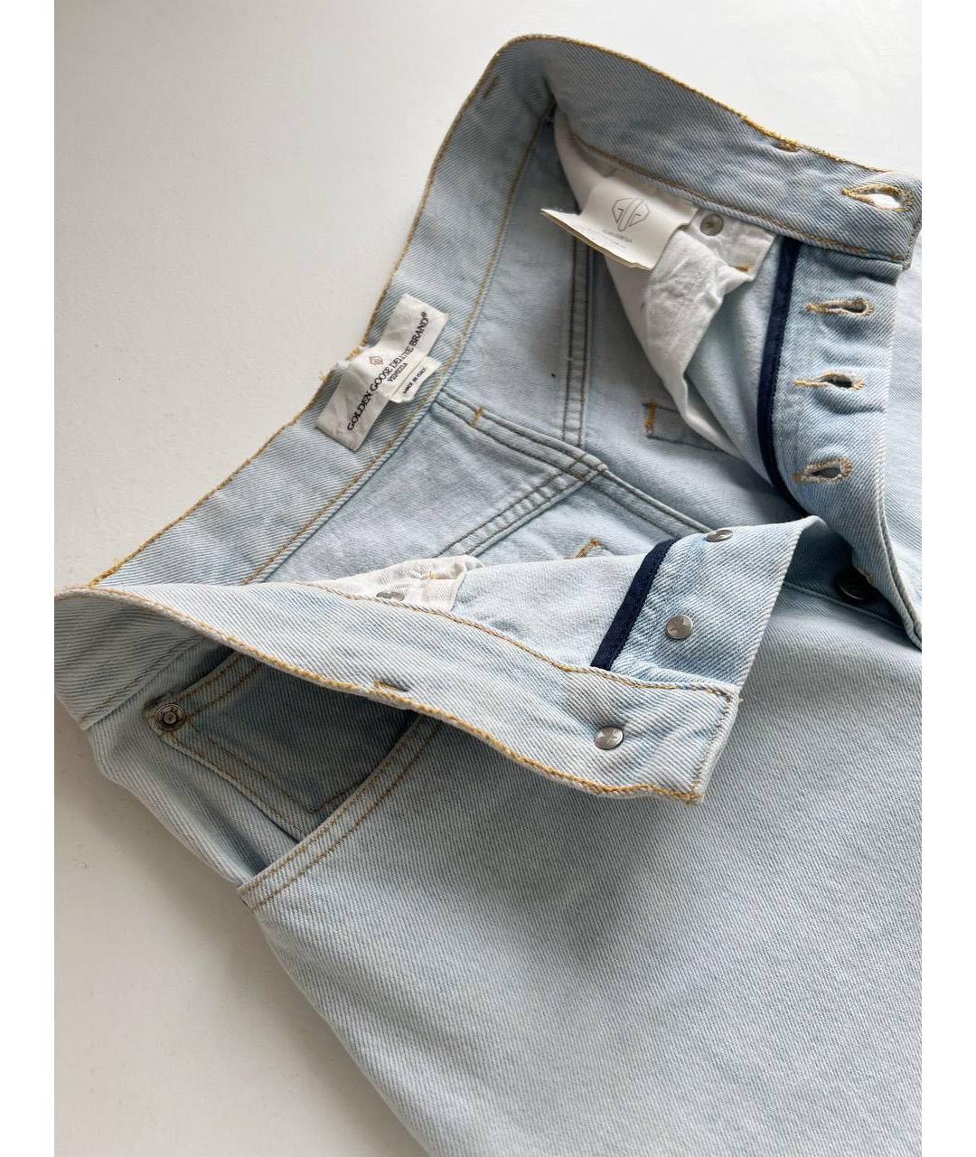 GOLDEN GOOSE DELUXE BRAND Голубые хлопковые прямые джинсы, фото 6