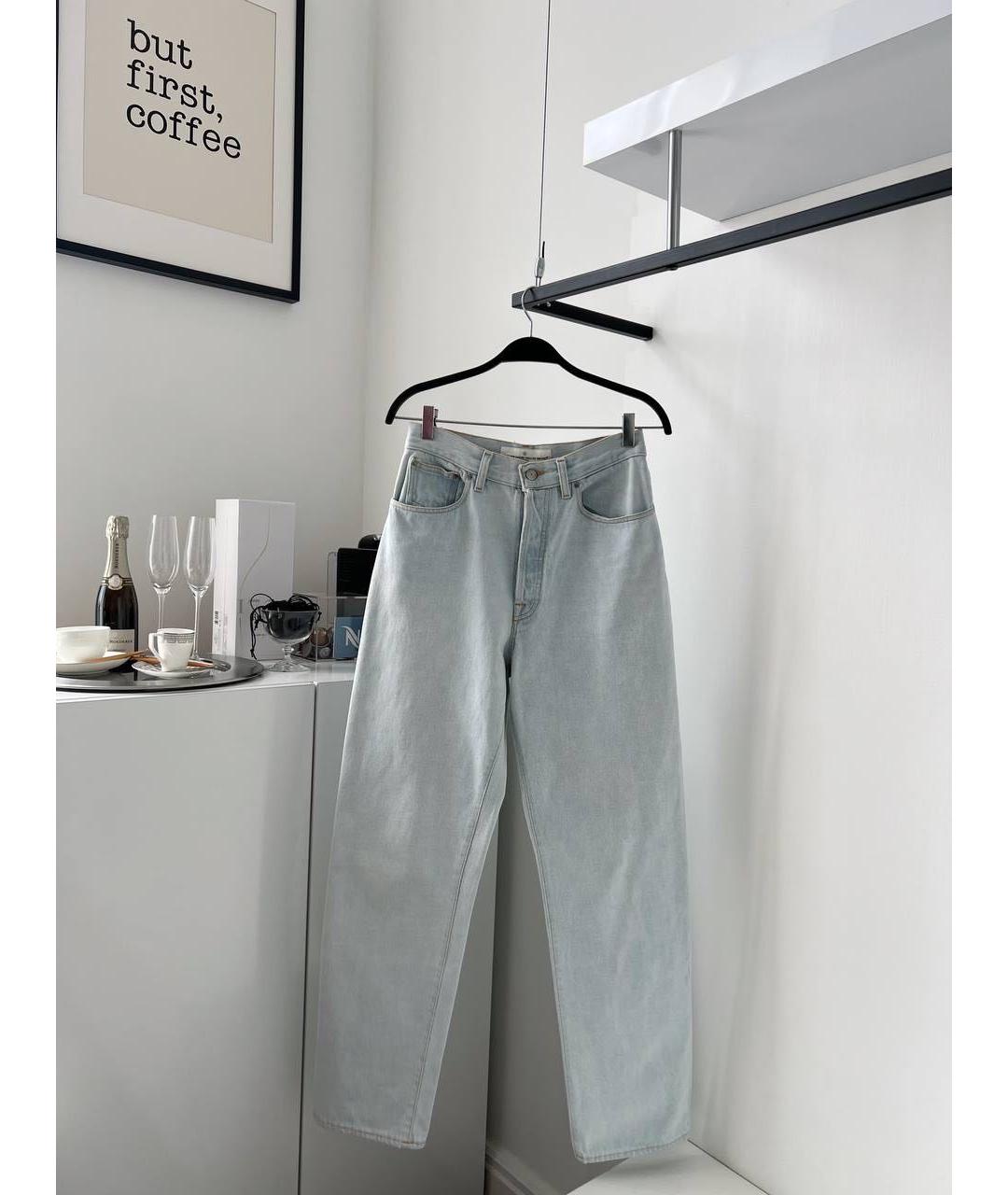 GOLDEN GOOSE DELUXE BRAND Голубые хлопковые прямые джинсы, фото 2