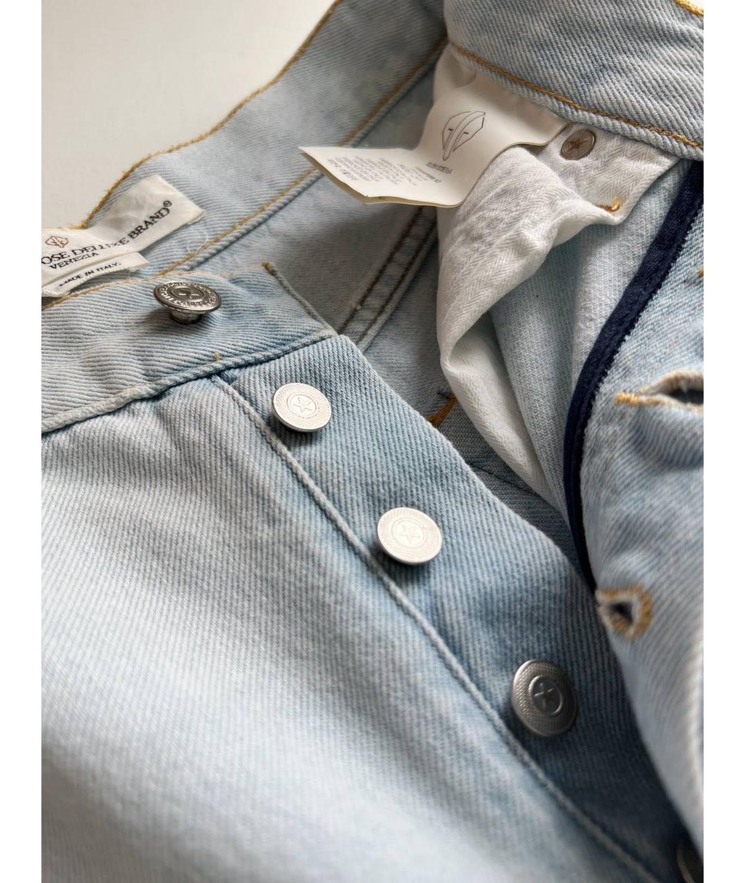 GOLDEN GOOSE DELUXE BRAND Голубые хлопковые прямые джинсы, фото 5
