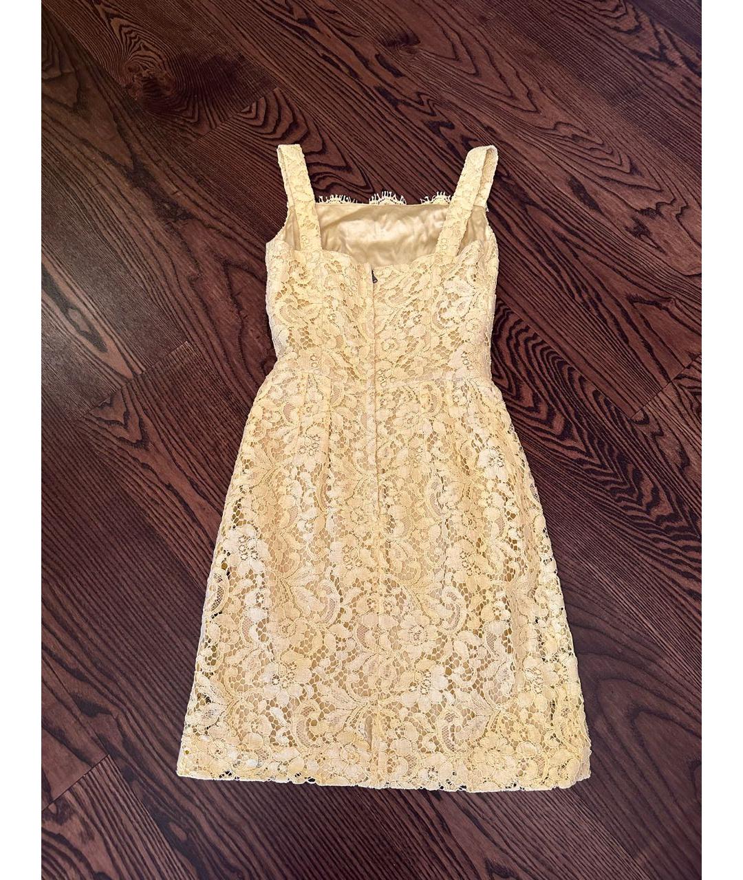 DOLCE&GABBANA Желтое хлопковое платье, фото 3