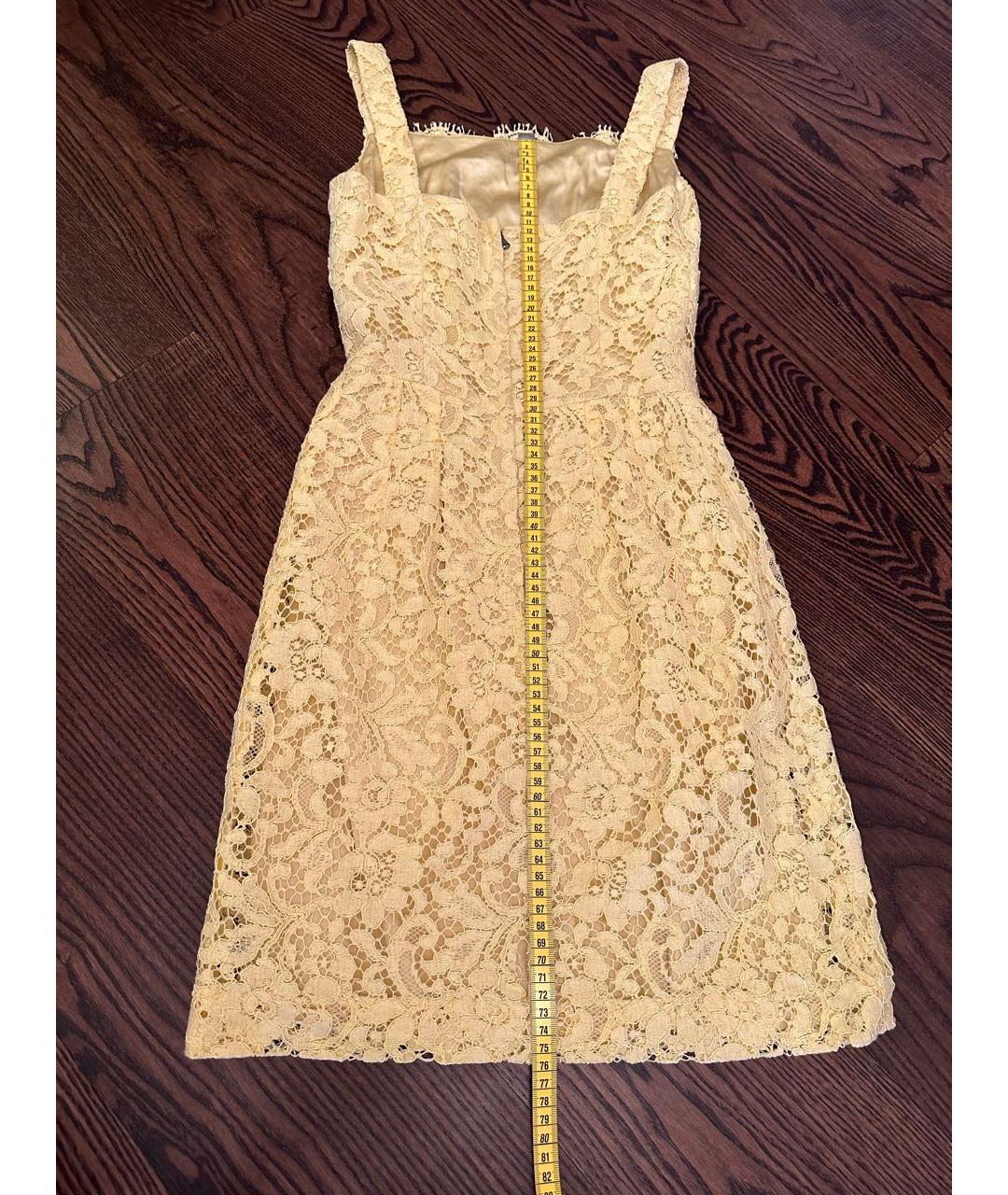 DOLCE&GABBANA Желтое хлопковое платье, фото 4