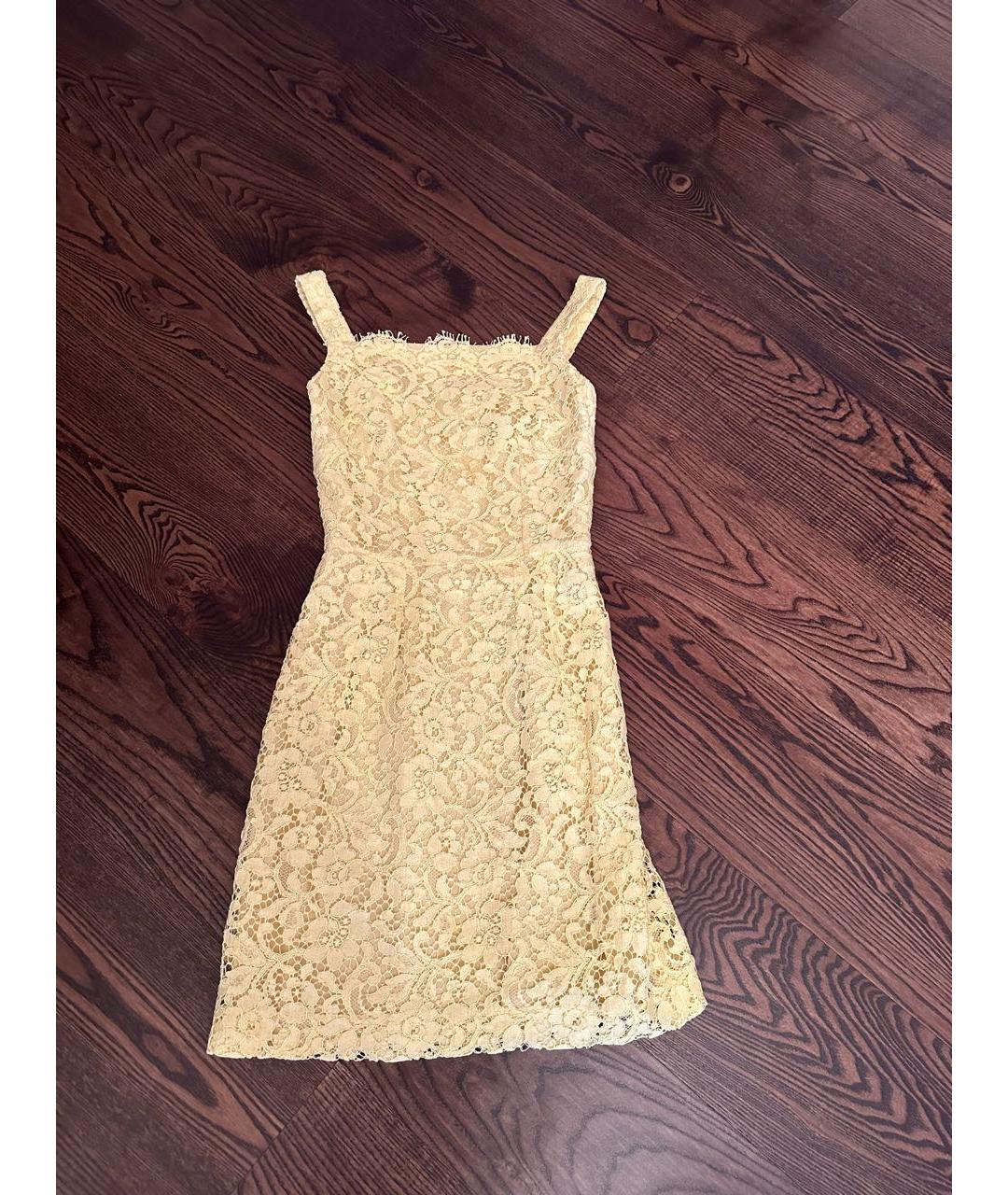 DOLCE&GABBANA Желтое хлопковое платье, фото 8